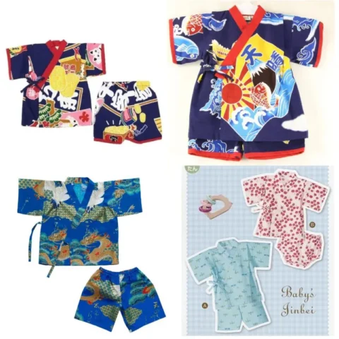 Photo presentation of sewing pattern for Japanese clothing for children