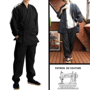 Patron pour coudre un Samue vêtement japonais