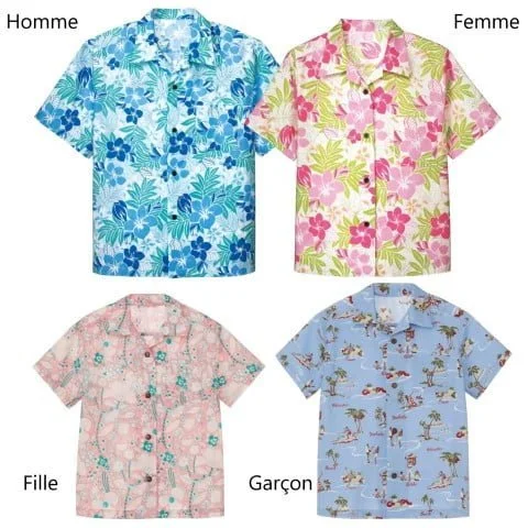 Aloha shirts for men, women and children