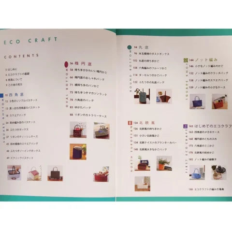 Glossary and photo of a Book to learn Japanese paper basketry