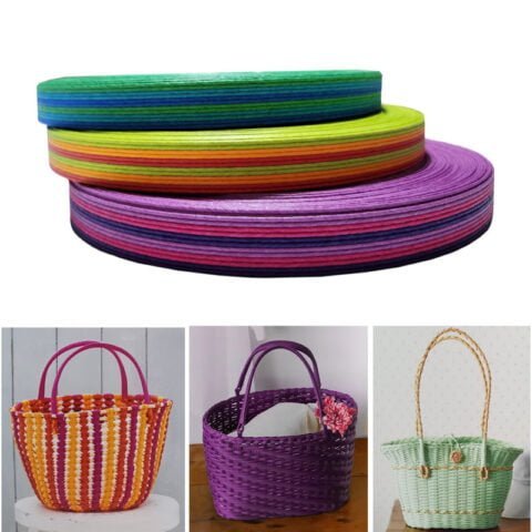 Cardstock with colorful stripes for creating paper basketry objects